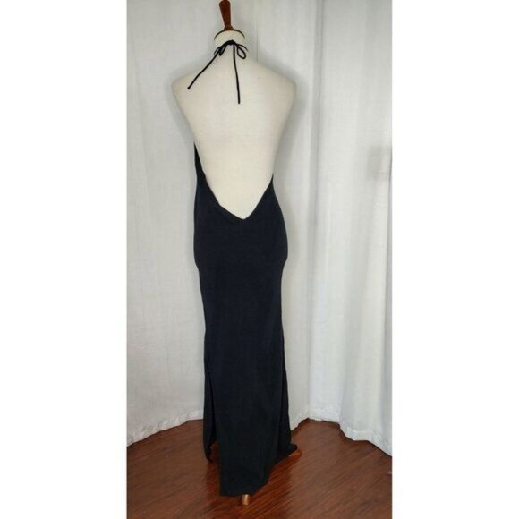 Free People Beach Dress L Black Kristy Halter Knit Sweater Midi Dress Revolve - Picture 5 of 15